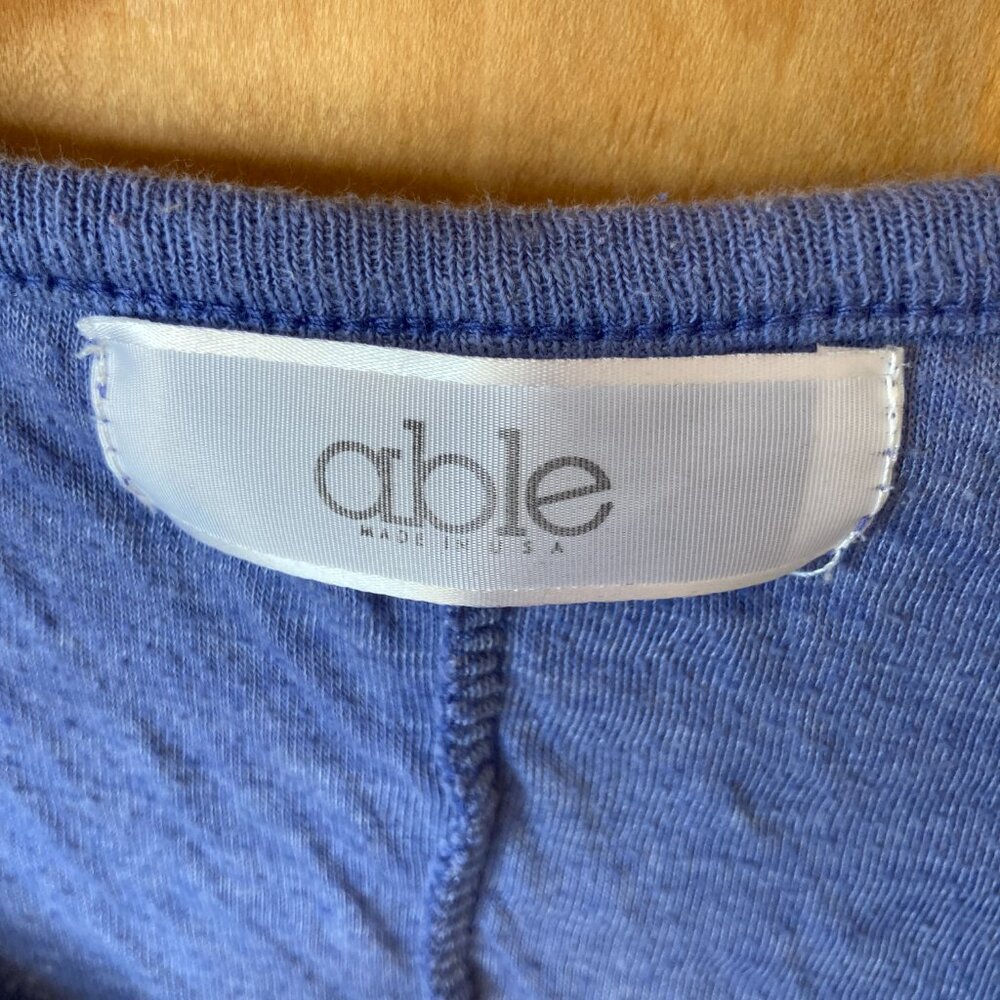 Able Raw Edge Button Cuff Thermal long sleeve top Blue Size Small. - Picture 3 of 5